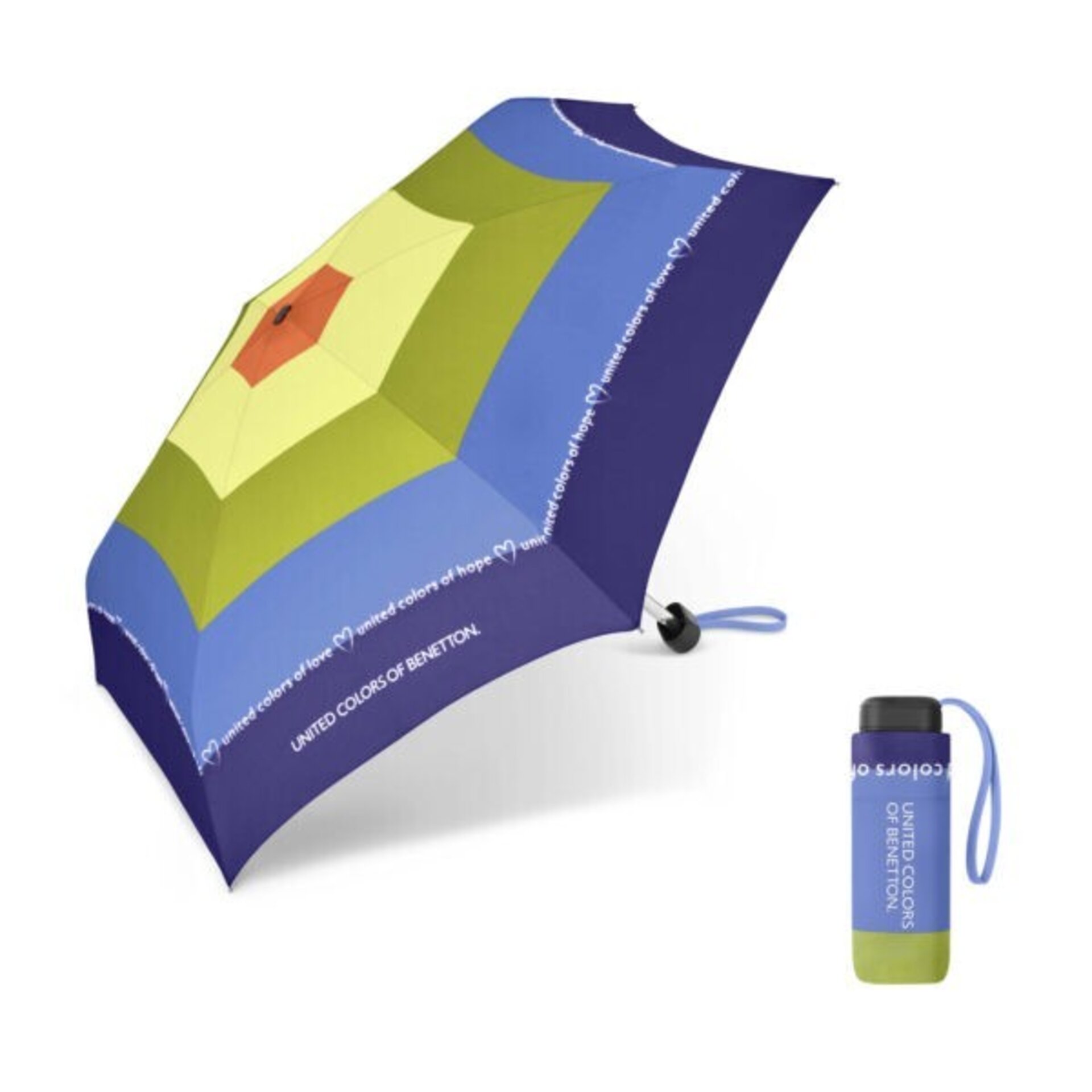 Paraguas Benetton Plegable Mini Manual Rainbow Text - 4