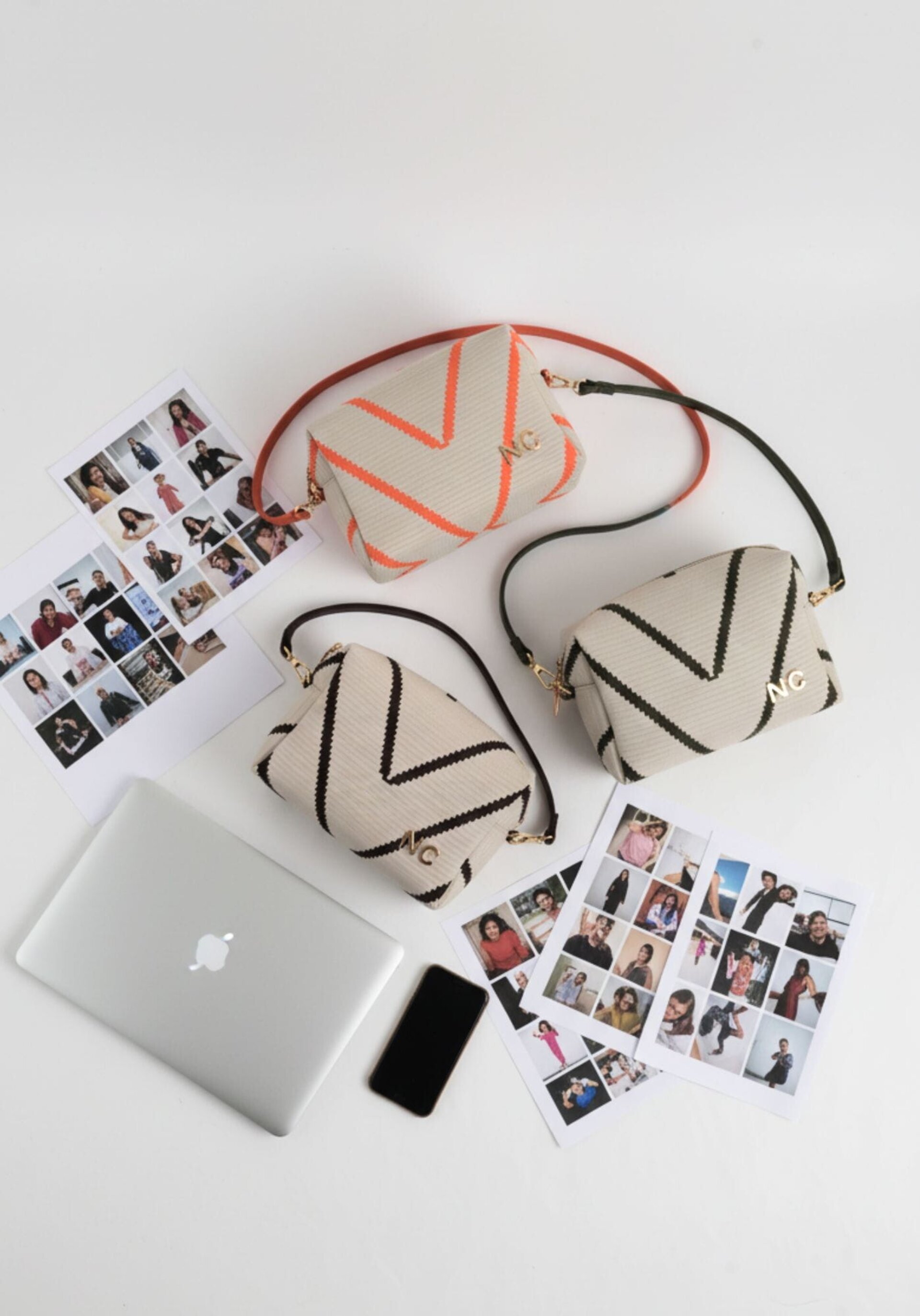 Bandolera tejido zigzag Noco kaki - 2