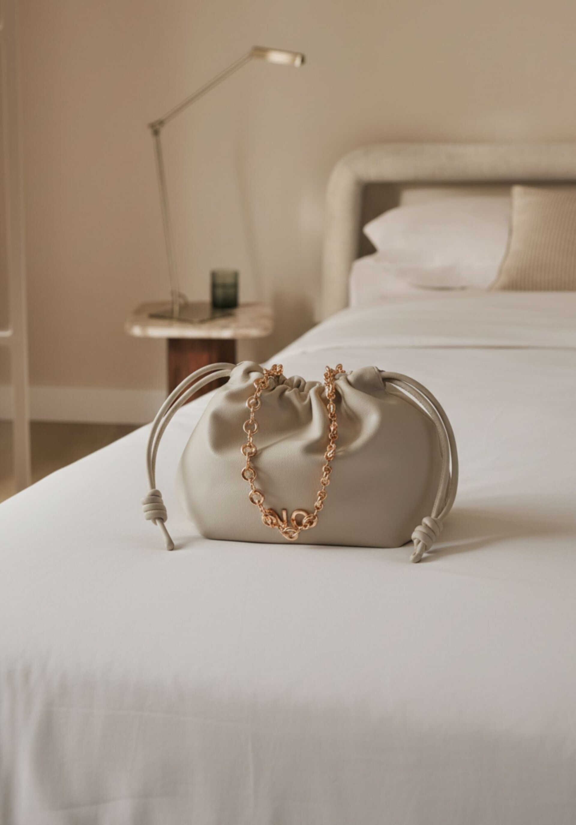 Mini saco cadena Noco beige - 2