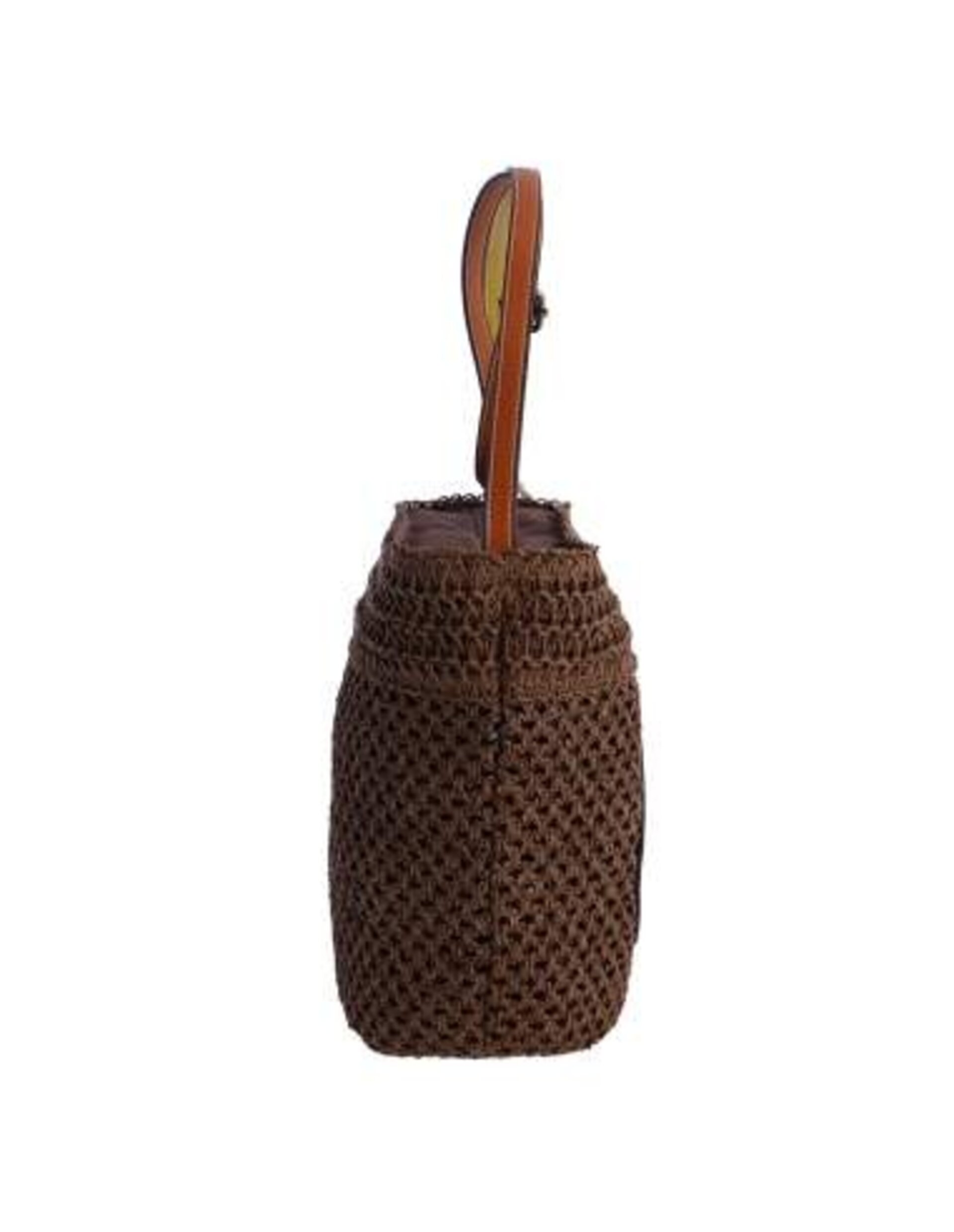Bolso bandolera para mujer Calella de fibras naturales trenzadas con cremallera - 2