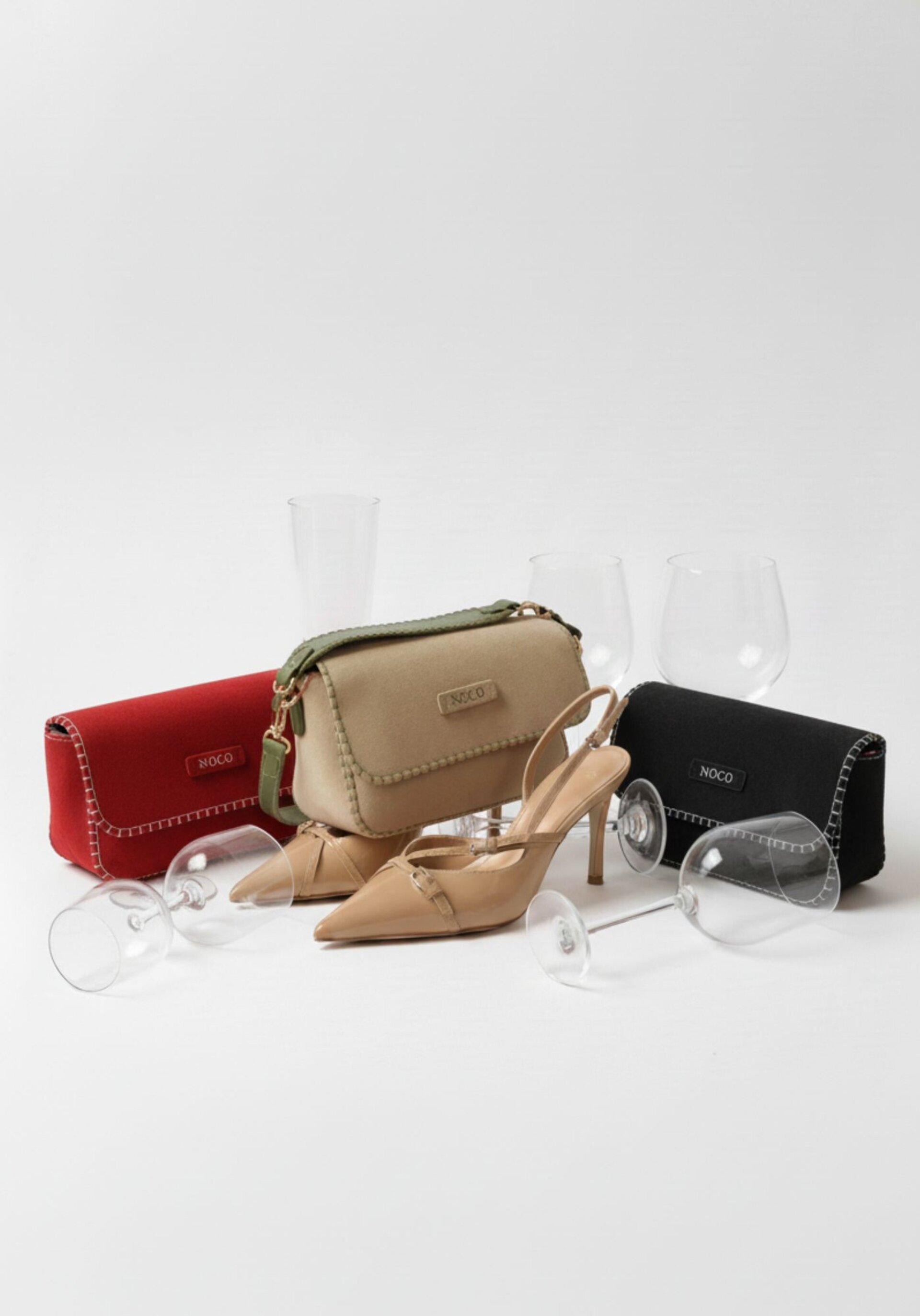 Bandolera tapa antelina pespuntes Noco rojo - 1