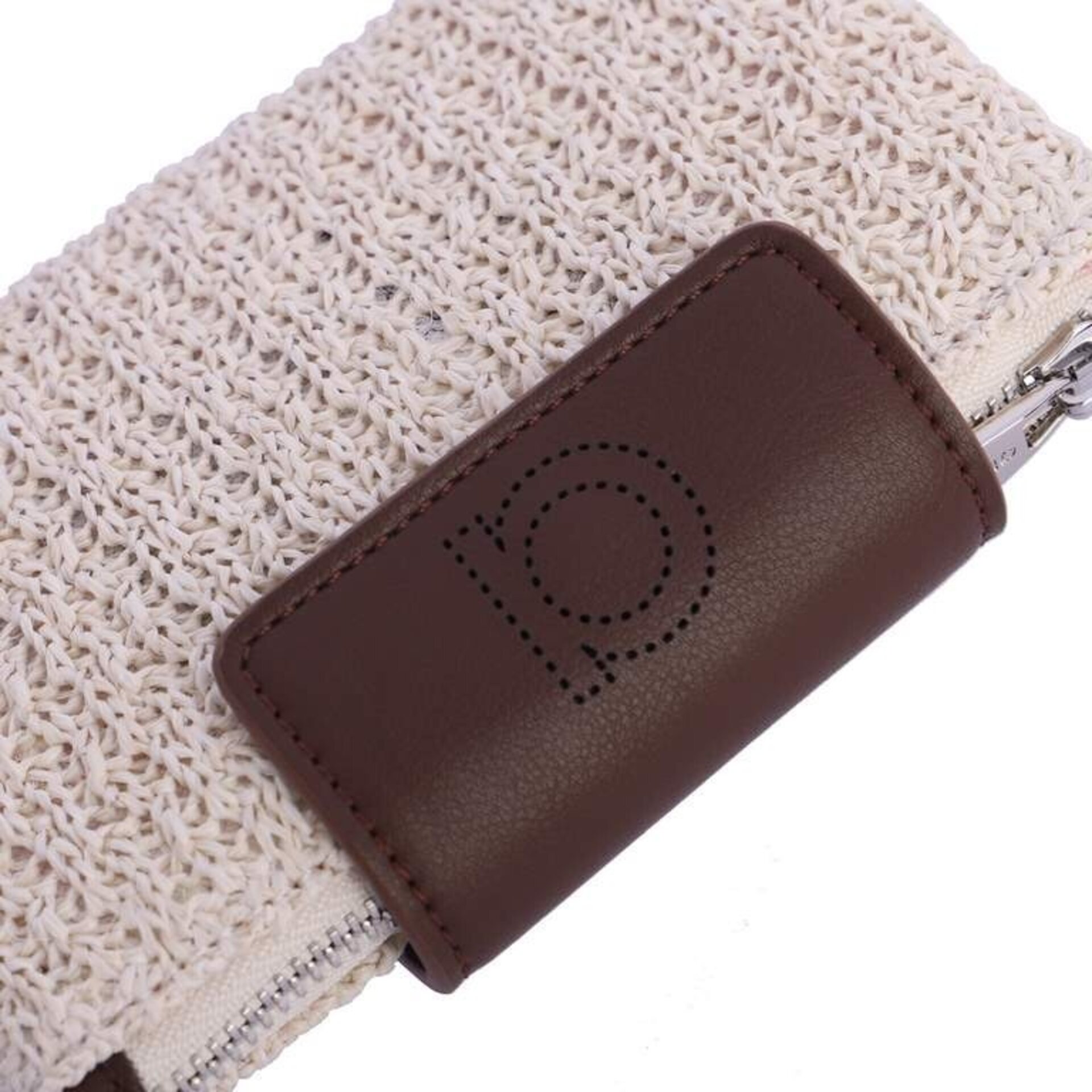 Monedero rafia color marfil - 3