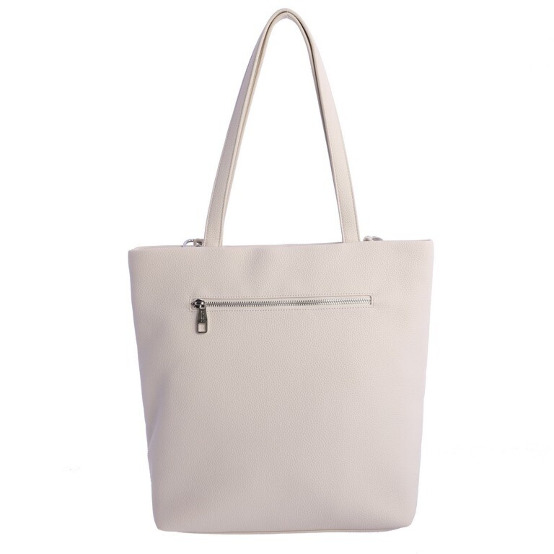 Bolso shopper color marfil con detalle de cadena - 2